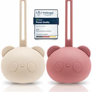 CAJA Porta ciuccio Set 2 pz Custodia in silicone | Senza BPA | Custodia igienica per ciuccio | Ideale per passeggino e borsa fasciatoio | Regalo nascita