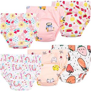 Heekcaa Mutandine di Apprendimento per vasino, Pantaloni da Addestramento in 6 Pezzi Biancheria Intima per Pannolini per Apprendimento dei Bambini (4 Anni, Rosa)