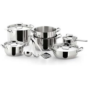 LAGOSTINA - Sfiziosa Set Batteria di Pentole Induzione 13 Pezzi Acciaio Inox