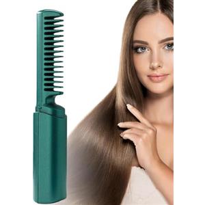 Generico Minii Piastra Capelli Ricaricabile, 2 in 1 spazzola lisciante portatile senza fili con 3 temperature regolabili, pettine arricciacapelli, Pettine Lisciante, per Capelli da Viaggio Uomo e Donna