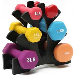 Liqzirtu Portaoggetti per manubri - Porta manubri per albero, supporto per organizer per manubri per esercizi | Supporto per porta manubri a 3 livelli, supporto per pesi per albero con manubri per palestra di