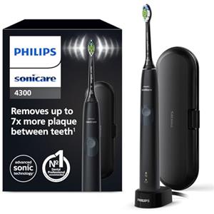 Philips Sonicare ProtectiveClean 4300 spazzolino elettrico sonico con due livelli di intensità, sensore di pressione e timer, colore bianco, modello HX6800/87