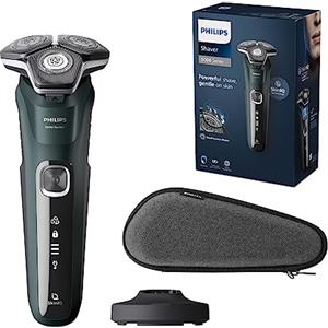 PHILIPS Rasoio elettrico Serie 5000 con tecnologia SkinIQ, Wet&Dry, rifinitore, base di ricarica, custodia (modello S5884/35)