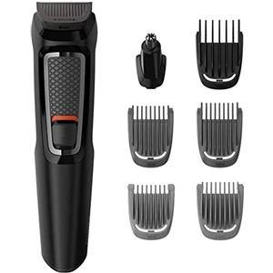 Philips Grooming Kit serie3000 MG3720/15 Tagliacapelli, Regolabarba uomo, Rifinitore Baffi/Naso/Orecchie, 7in1