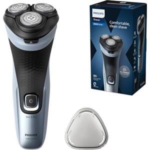 Philips rasoio elettrico serie 3000x - Rasoio elettrico Wet & Dry per uomo colore blu cielo, con tecnologia SkinProtect, rifinitore a scomparsa, rasoio ergonomico per uomo (modello X3053/00)