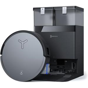 ECOVACS DEEBOT X8 OMNI Robot Aspirapolvere Lavapavimenti, 18000Pa, Spazzola OZMO ROLLER, Auto-Lavaggio e Svuotamento Istantanei, Pulizia Moci con Acqua Calda a 75℃, Asciugatura ad Aria Calda, Nero