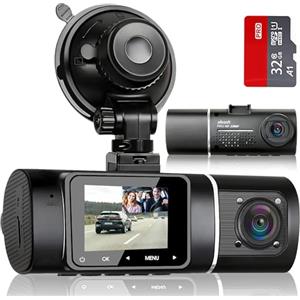 Abask Dash Cam per Auto, 1080P, Visione Notturna a Infrarossi, HDR, G-Sensor, Monitor di Parcheggio 24H