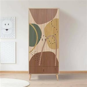 Dmora - Guardaroba 2 ante Kurma, Mobile camera da letto, Cabina armadio portabiti, Armadio appendiabiti, 80x45h190 cm, Multicolore