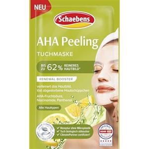 Schaebens AHA Peeling Maschera in panno - Renewal Booster, affina la pelle, scioglie le cellule morte della pelle con acido fruttifero AHA, niacinamide e pantenolo per tutti i tipi di pelle