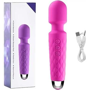 LA FATTORIA DEL PIACERE Magic wand massage - Massaggiatore vibrante clitoride elettrico - 8 frequenze di intensità, 20 modalità con ricarica rapida USB - Impermeabile all'acqua