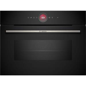 Bosch Elettrodomestici Bosch CMG7241B2, Forno compatto combinato con microonde da incasso, HomeConnect, AirFry: friggere ad aria direttamente da casa tua, Display TFT Touch, Nero, 60 x 45 cm