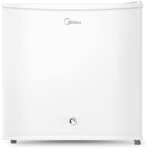 Midea MDRD86FGE01 - frigorifero a porta singola con porta reversibile, ripiano per bottiglie da 2 l, design intelligente con manico incassato con serratura, il miglior frigorifero compatto per piccolo