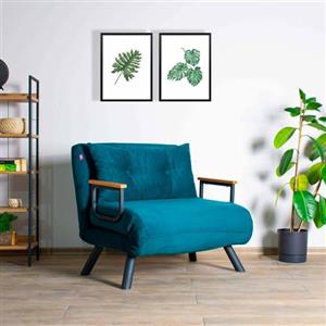 Dmora Poltrona Quaoar, Seduta Imbottita, Divano Singolo da Salotto, Sedia con braccioli, 60x78 h78 cm, Verde Acqua, Metallo, Tessuto