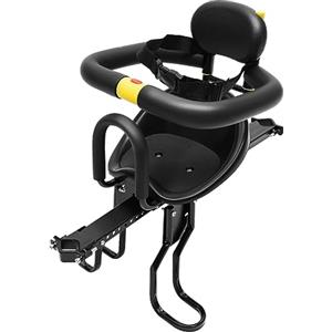 Donened - Seggiolino per bambini anteriori, seggiolini per bambini con guida di sicurezza, poggiapiedi, cintura di sicurezza, seggiolino per tutti gli adulti MTB, seggiolino per bicicletta per bambini