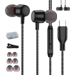 ZXQ Auricolari in-ear USB C con cavo per Samsung Galaxy A54 A53 S23 Ultra S22 S21 FE S20 iPhone 15 Pro Max Plus, cavo auricolare USB tipo C per Pixel 7 One Plus Huawei Mate 60 P40