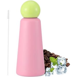 EQARD Borraccia Termica Bambini Adulti 500ml Borracce Termiche 360° Coperchio Prova di Perdite Tazza Caffè Acciaio Inox con Coperchi Spazzola Mantieni Caldo 12h/Freddo 24h Senza BPA (Rosa Chiaro)