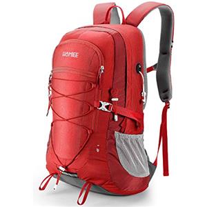 HOMIEE Zaino da Trekking 45L, Resistente all'acqua e Leggero Zaino da Escursione per Trekking Alpinismo, Multifunzione Zaino da Campeggio per Sport Viaggio,Donna e Uomo, Rosso