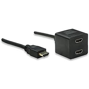 Techly Video Splitter Cable HDMI M to 2 x HDMI F ICOC HDMI-F-002 - HDMI cables (HDMI, 2 x HDMI, Male, Female, Gold, Black)
