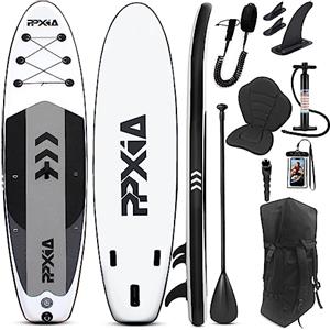 PPXIA SUP Board, Gonfiabile Stand Up Paddling Board Set Wide Stable Design 320cm×82×15cm fino a 200KG con Accessori Completi, Stand Up Paddle Board Surfboard Tavola da Surf per Bambini e Adulti (Nero)