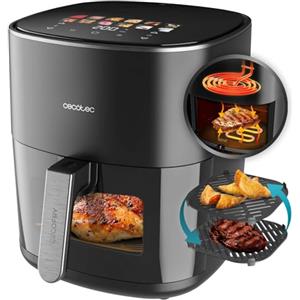 Cecotec Friggitrice ad Aria 6.5 Litri - Air Fryer Cecofry&Grill Duoheat 6500. 2200W, Dietetica e Digitale, Finestra, Piastra, Grill, Doppia Resistenza, Temperatura Regolabile 40-200°C, 12 Menu