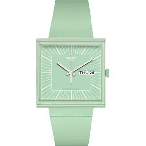 Swatch What If...Mint? / Bioceramic / orologio quadrato unisex / quadrante verde / cassa plastica / cinturino plastica - SO34G701