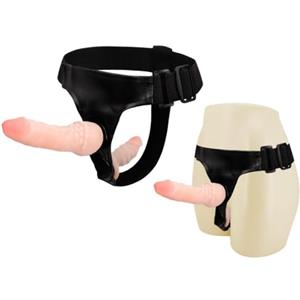 CUPIDO TOYS Strapon Doppio con Cintura, Fallo Indossabile da donna come lesbo strap-on o per donna-uomo anale (pegging), Cinta con 2 dildo indossabili