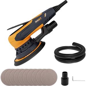 MAXXT Levigatrice orbitale senza spazzole da 2,5 mm da 350W, Levigatrice elettrica 150mm 4000-10000RPM-(6 velocità regolabili) Freno automatico-2s, connessione a tre nuclei e 10 fogli di carta vetrata