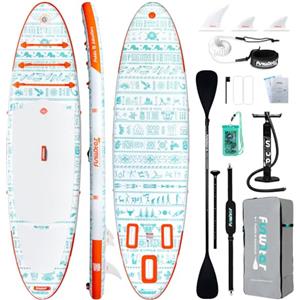 FunWater SUP Gonfiabile Stand Up Paddle Board Tavole da SUP Gonfiabili Adulti Tavola da Surf con Accessori Pompa a Mano,Pagaia,3 Pinne