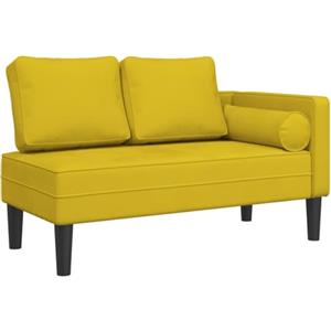 vidaXL Chaise Longue con Cuscini Giallo in Velluto, divano letto, divano imbottito, seduta da soggiorno, dormeuse, seduta da salotto, divano 2 posti