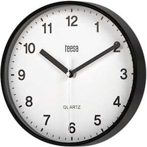 Teesa Orologio da parete analogico universale 20 cm TSA0038B Nero