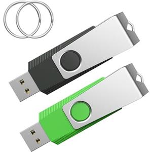 Wooolken Chiavetta USB Wooolken 4 GB 2.0, 2 Pezzi, Nero e Verde, Pen Drive per PC/Laptop/Smart TV/Auto