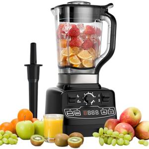 Enfmay Frullatore Smoothie, Frullatore Professionale 2000W con 8 Velocità Regolabili e 4 Preprogrammi, 2L Capacità, Frullatore per Frullati con Display LCD, Autopulente, 8 Lame Inossidabile, 33000RPM