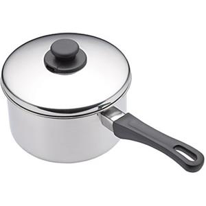 KitchenCraft Casseruola extra-profonda in acciaio inox a induzione con coperchio, 16 cm (6,5