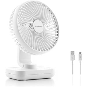 InnovaGoods Ventilatore da Scrivania Ricaricabile Fanrec Ø5,4'' 3600 mAh / 13,3 W