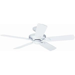 HUNTER FAN Ventilatore da Soffitto Outdoor Elements 132cm per Interni ed Esterni con Catena a Strappo, Bianco Satinato, con con 5 Pale Reversibili, Ideale per l'Estate e l'Inverno, Modello 24326