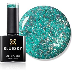 Bluesky polacco del gel di scintillio di diamanti TEAL BLU VERDE BLZ 10 - Gel UV impregna fuori dallo smalto 10ml polacco