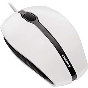 CHERRY GENTIX CORDED, Mouse Con Filo, Rotella di Scorrimento di precisione, Sensore Ottico, Design Simmetrico per Destrimani e Mancini, Cavo da 1,8 m, USB 2.0, Bianco-Grigio