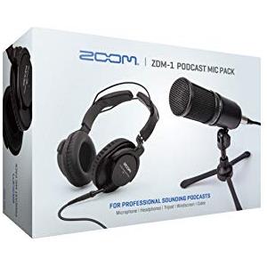 Zoom ZDM-1 Podcast Mic Pack, microfono dinamico podcast, cuffie, treppiede, parabrezza, cavo XLR, per la registrazione di podcast