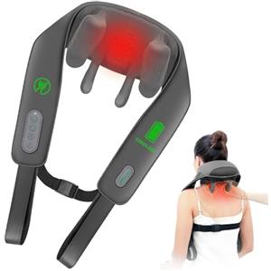 Snailax Massaggiatore per collo senza fili 4D migliorato con calore, massaggiatore elettrico shiatsu con knet, massaggiatore per collo, spalle, schiena, gambe, regali per uomini e donne