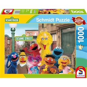 Schmidt Spiele 57574 Sesame Street, Motivo: Una riunione con buoni vecchi amici, Puzzle da 1000 pezzi, normale, Colore colorato