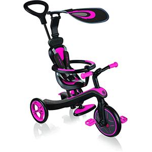 Globber VEGB0000632-110, Triciclo e drenaggio tutto in uno, Trike Explorer 4 in 1, colore: Rosa, Taglia Unica