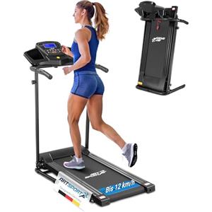 ArtSport Tapis Roulant Speedrunner 2200 pieghevole - Per uso domestico, 12 km/h, 12 programmi, inclinazione, display da 5 pollici, supporti - Capacità di carico fino a 120 kg