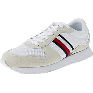 Tommy Hilfiger Sneakers da Runner Uomo Runner Evo Mix Scarpe Sportive, Bianco (White), 40 EU