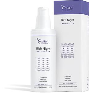 colibri skincare RICH NIGHT MOISTURIZER (80ml) - Crema idratante viso per una rigenerazione accelerata durante la notte, Crema viso notte anti-invecchiamento per forte barriera protettiva della pelle