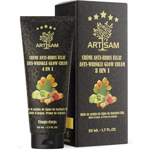 Artisam La migliore crema idratante antirughe 4 in 1: Olio di semi di fico d'India Olio di Argan Olio di nocciolo di albicocca Olio essenziale di geranio bourbon Top 1 prodotti per la cura della pelle