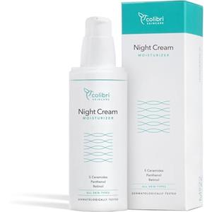 colibri skincare NIGHT CREAM MOISTURIZER (80ml) - crema notte - crema notte antirughe con retinolo 0,05% - crema antirughe donna - crema antirughe uomo - per tutti i tipi di pelle - Made in Germany