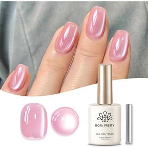 Born Pretty Smalto Semipermanente Unghie Magnetico - Rose chiaro di luna Smalti Semipermanenti per Unghie con Magnete Soak-Off U V/LED per Nail Art Salone