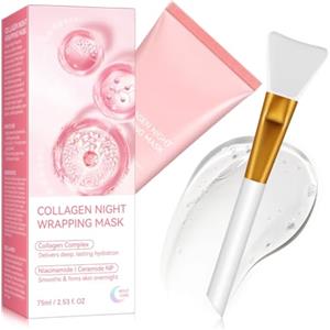 Generico Maschera Al Collagene, Collagen Night Wrapping Mask, Maschera Del Collagene Maschera Peel Off Di Notte, Maschera Collagene Viso, Maschera Facciale Del Collagene Di Notte Di Bio, 75ml (75ml)