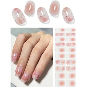 Wahrshei Unghie Gel Adesive UV | Sakura Smalto Adesivo Gel UV | 20 PCS Pellicola per Unghie Autoadesiva | Adesivi per unghie in gel, Impacchi di Smalto Gel per Unghie