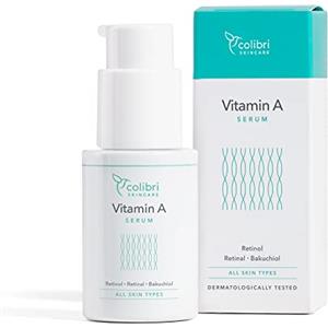 colibri skincare VITAMIN A SERUM (30 ml) - siero viso con retinolo puro - siero viso antirughe con azione anti age - retinol serum - per tutti i tipi di pelle - cruelty free, vegan, made in Germany